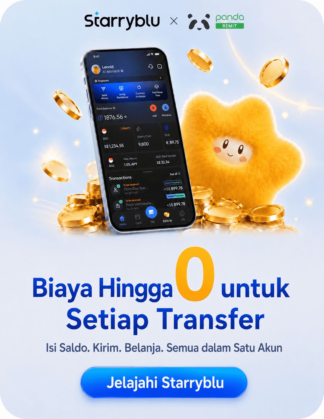 Kirim Uang ke Indonesia dengan 0 Biaya Admin di Starryblu