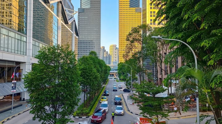 Suntec City 与滨海中心街景